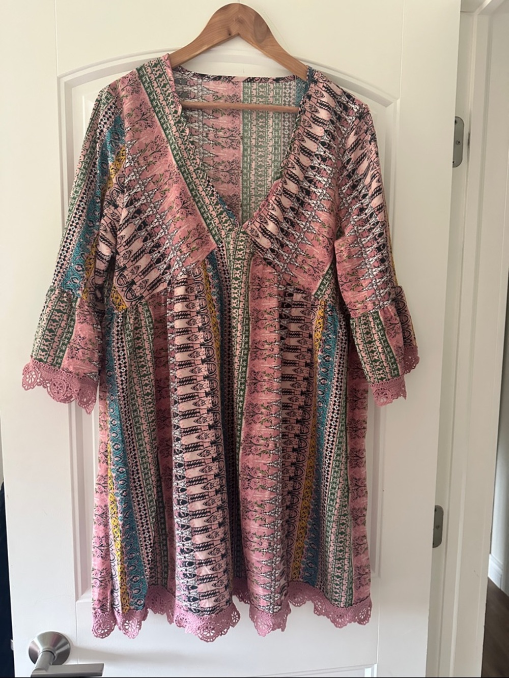 SHEIN Pink Multi-Print Mini Dress